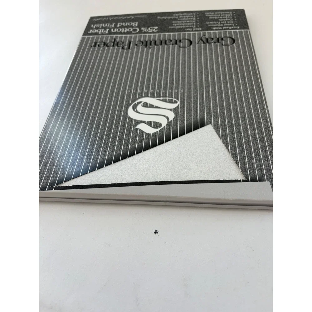 Southworth Gray Granite Paper 60 Sheets 24‎ lb Heavy P914C Opened